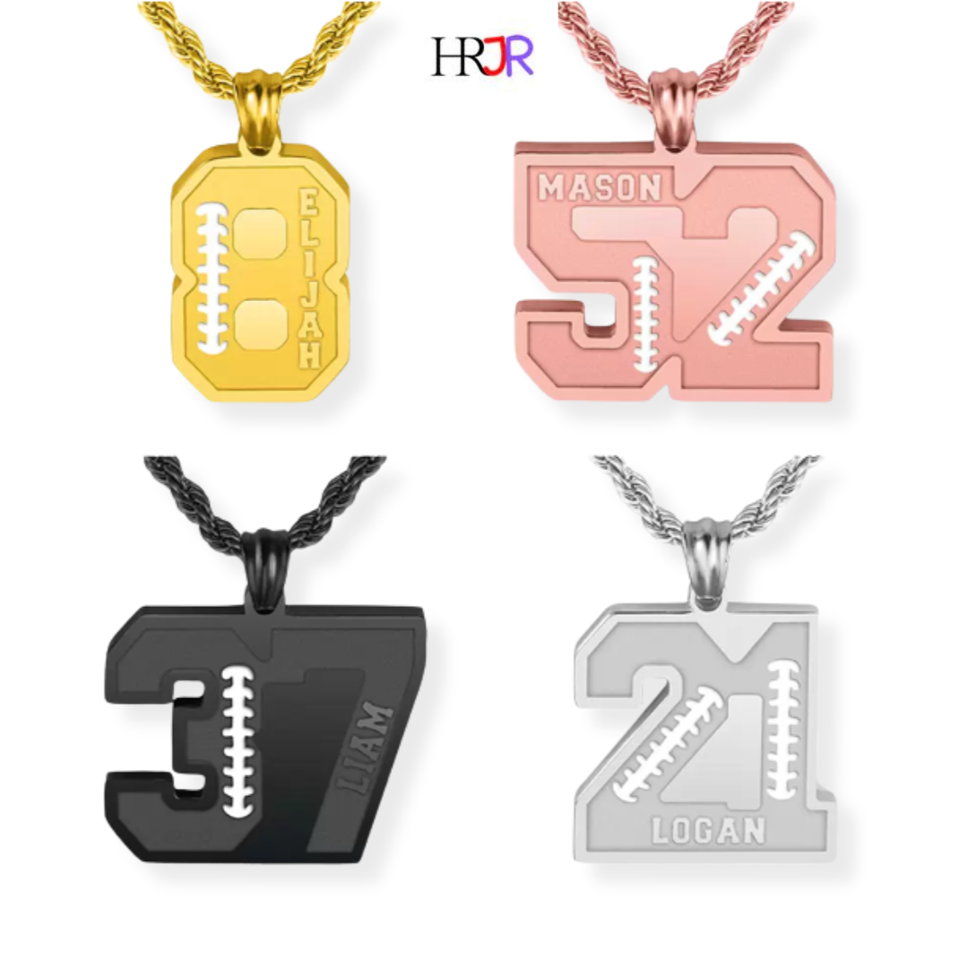 Personalized Football Jersey Glass Top Pendant Necklace or Key Chain Name  Number | eBay