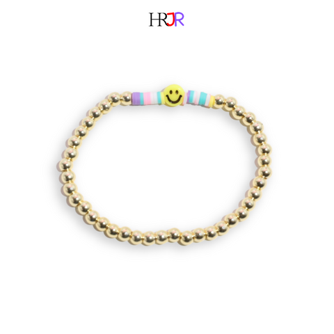 HR Junior: Gold Beaded Smiley Bracelet/Anklet