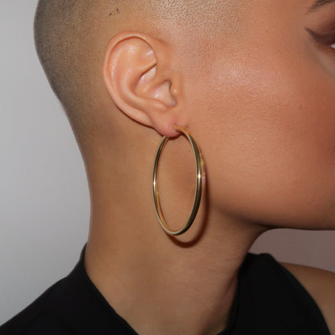 10k Solid Gold 55mm Hoops